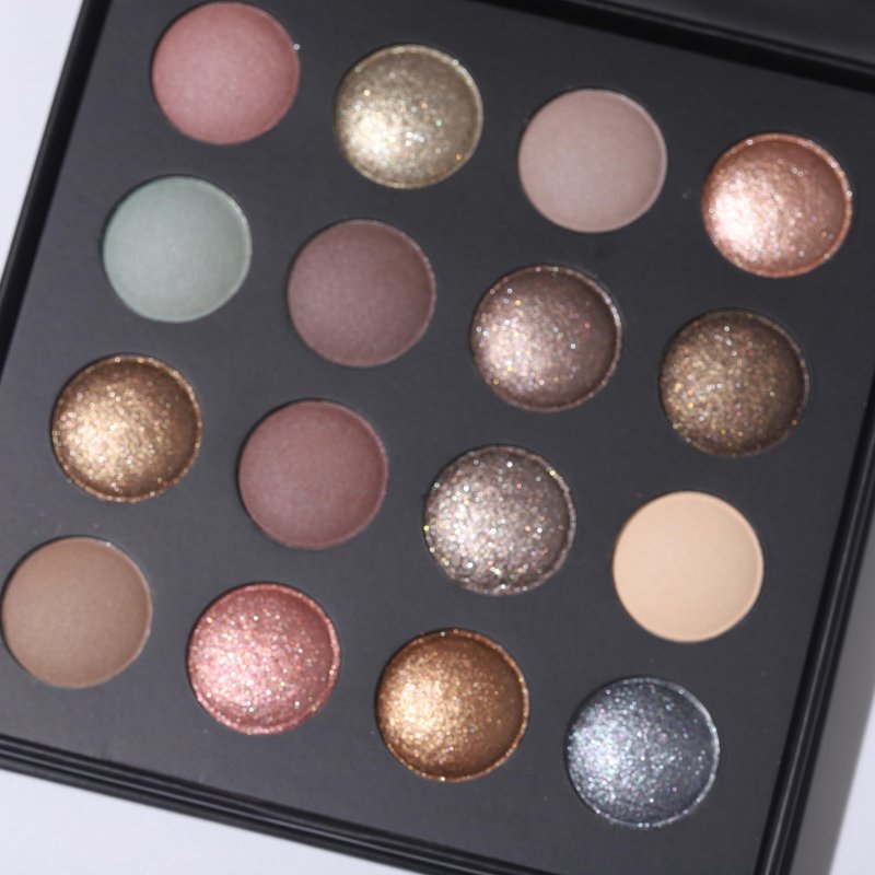 Baked Eyeshadow Makeup Palette - 16 Pigmented Soft Neutrals, Taupe Earth Tones & Smoky Shades with Glitter, Matte & Metallic Finishes, Long-Wear Blendable Eye Shadow Make Up Pallet for All Skin Tones