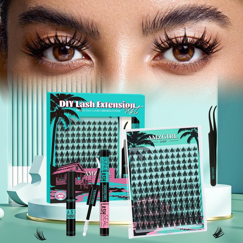 Fairy Eyelash Clusters DIY 144Pcs Lash Extension Kit Natural Lashes Clusters Kit with Lash White Bond and Seal,Lash Remover and Tweezers for Anime Cluster Eyelash Extensions Kit(Holiday,C-Mix8-18mm)