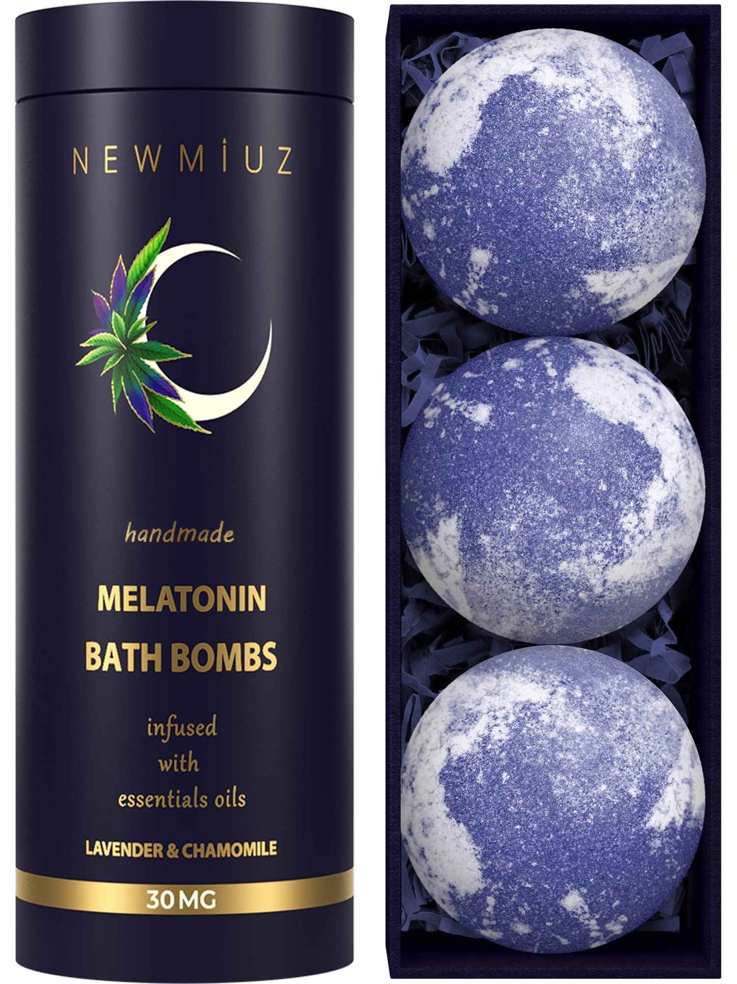 Sleep Well Bubble Bath Bombs Melatonin Infused Lavender Chamomile Essential Oils Luxurious Bath for Dry Skin Perfect Self Care Gifts for Women and Men
