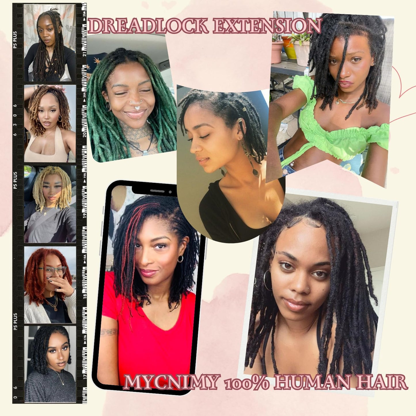 10 Inch 0.6cm Thickness Loc Extensions Human Hair 30 Strands Dreadlock Extensions Real Human Hair For Women Men Kids 100% Full Handmade Permanent Locs Extensions Can Be Dyed And Bleached(Natual Black)