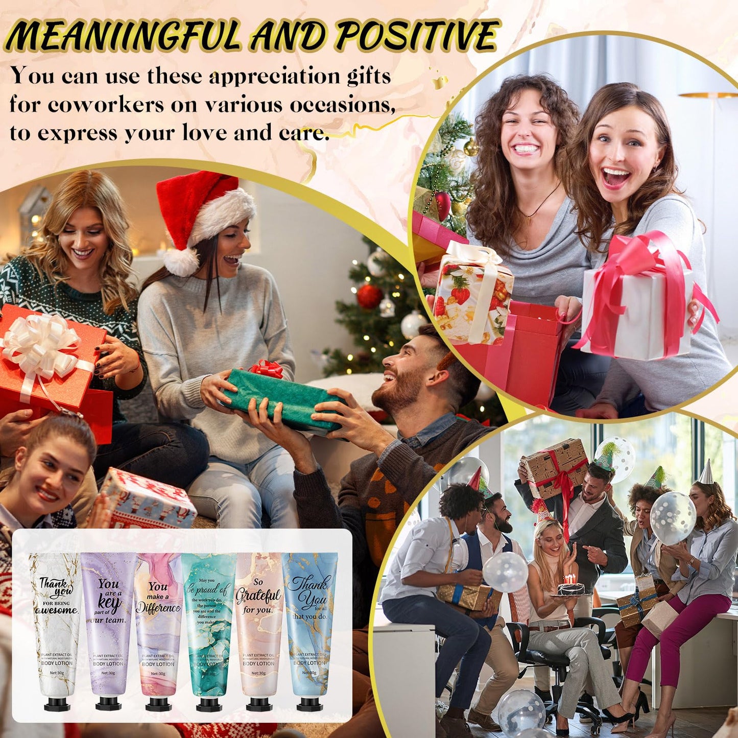 36pcs Hand Cream Thank You Gifts Bulk Inspirational Travel Size Dry Skin Hand Cream for Staff Team Teachers Employee Appreciation Gifts, Moisturizing Mini Body Lotion for Women Men