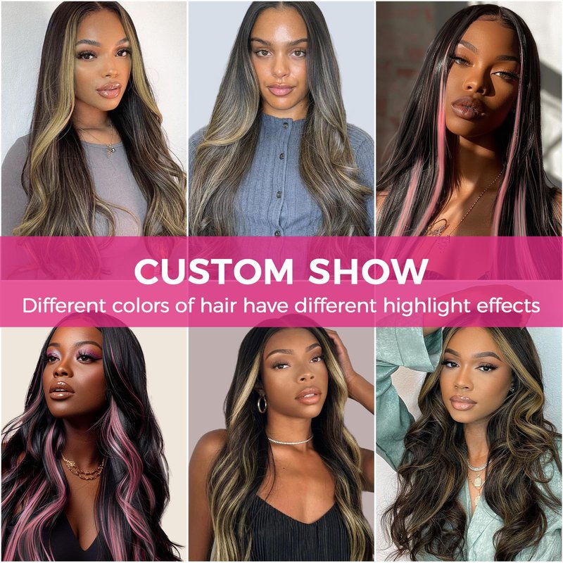 Lashey Tape in Hair Extensions 25g 10pcs 18 Inch Straight Balayage Natural Black to Light Blonde Highlighted Hair Extensions Tape in Hair for Women