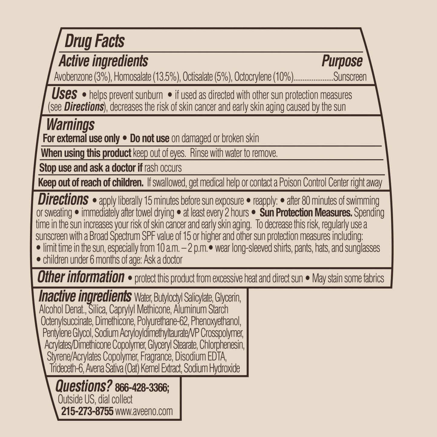 Aveeno Protect + Hydrate Sunscreen Lotion for Body & Face with Prebiotic Oat, SPF 60 Broad Spectrum Sunscreen, Paraben, & Oil Free, Water & Sweat Resistant (80-min) for Sensitive Skin, 3 Fl Oz