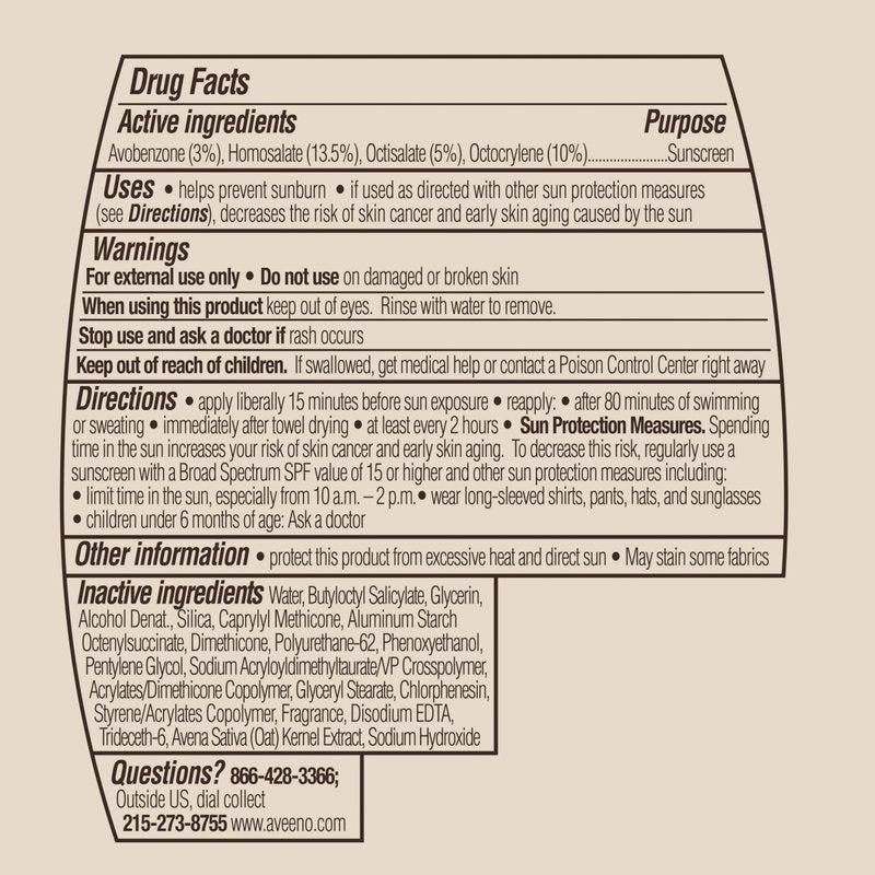 Aveeno Protect + Hydrate Sunscreen Lotion for Body & Face with Prebiotic Oat, SPF 60 Broad Spectrum Sunscreen, Paraben, & Oil Free, Water & Sweat Resistant (80-min) for Sensitive Skin, 3 Fl Oz
