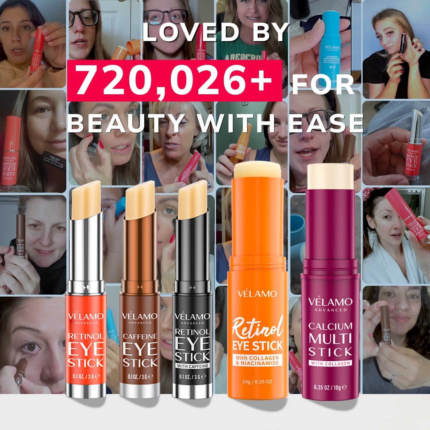 Retinol Under Eye Balm Stick: Korean Retinol Eye Cream for Dark Circles, Puffiness, Eye Bags, Wrinkles & Fine Lines - 8-IN-1 Formula with Collagen, Niacinamide, Peptides & Hyaluronic Acid