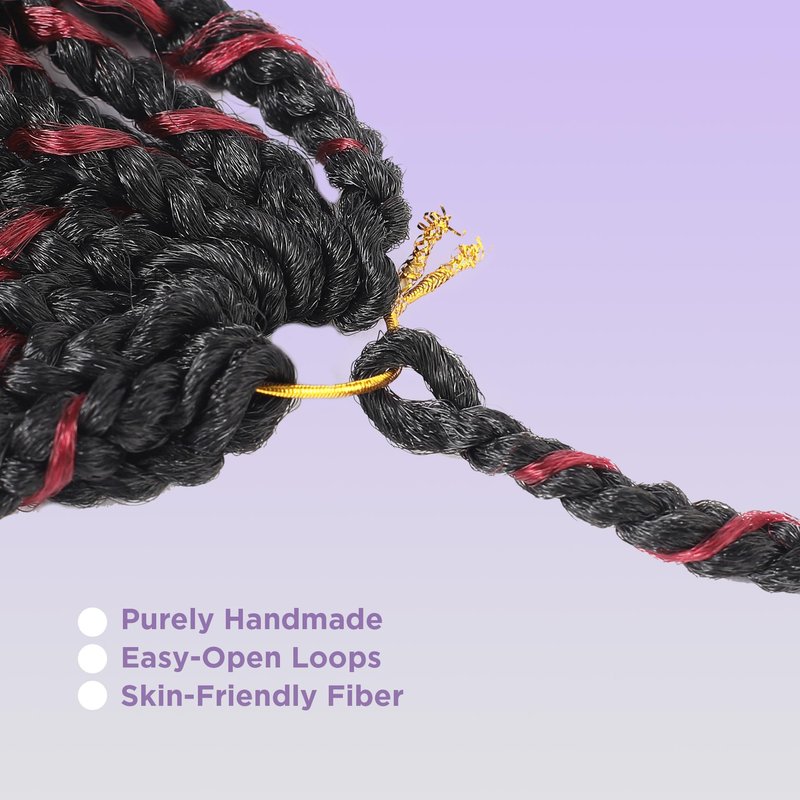 SALANNO Tornado Colorful Spirals Goddess Pre-looped Box Braid Extensions Crochet Hair for Black Women - Synthetic Boho Crochet Braids with Curly Ends(14inch, 9packs, 1B/132)