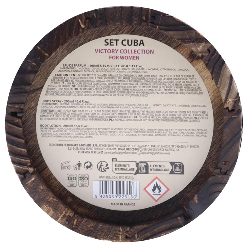 Cuba Victory for Women - 4 Pc Gift Set 3.3oz EDP Spray, 1.17oz EDP Spray, 6.6oz Body Spray, 6.6oz Body Lotion