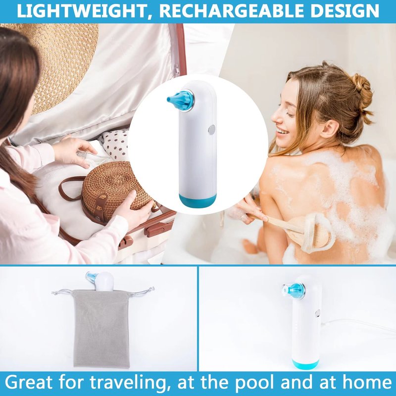 Electric Ear Dryer for Swimmer’s Ear by Tilcare - Rechargeable Ear Drying Water Remover for Swimming, Showering, and Hearing Aids - Comes with 3 Ear Drying Tips & Carrying Pouch