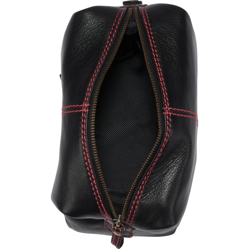 Rawlings | Wild Card Collection | Leather Travel Kit Toiletry Bag | Black | 8" W x 4.75" H x 4" D