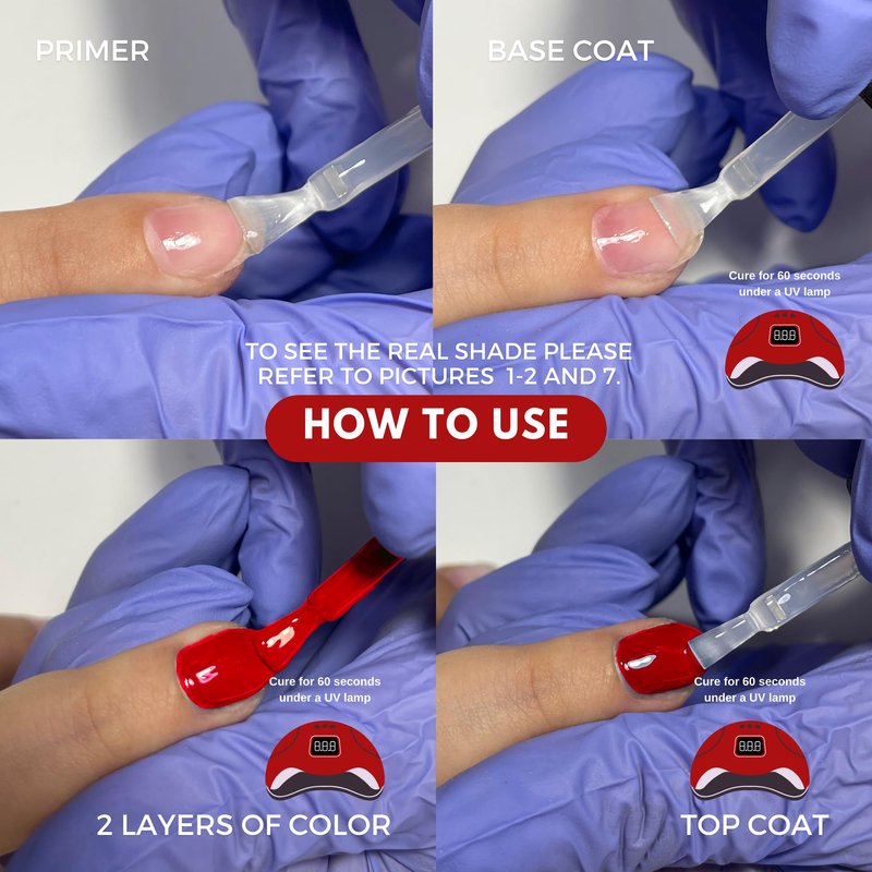 noorb beauty Red Gel Polish, Natural Odorless Gel Nail Polish with Organic Pigments, Soak Off UV Gel Nail Polish Colors in Red