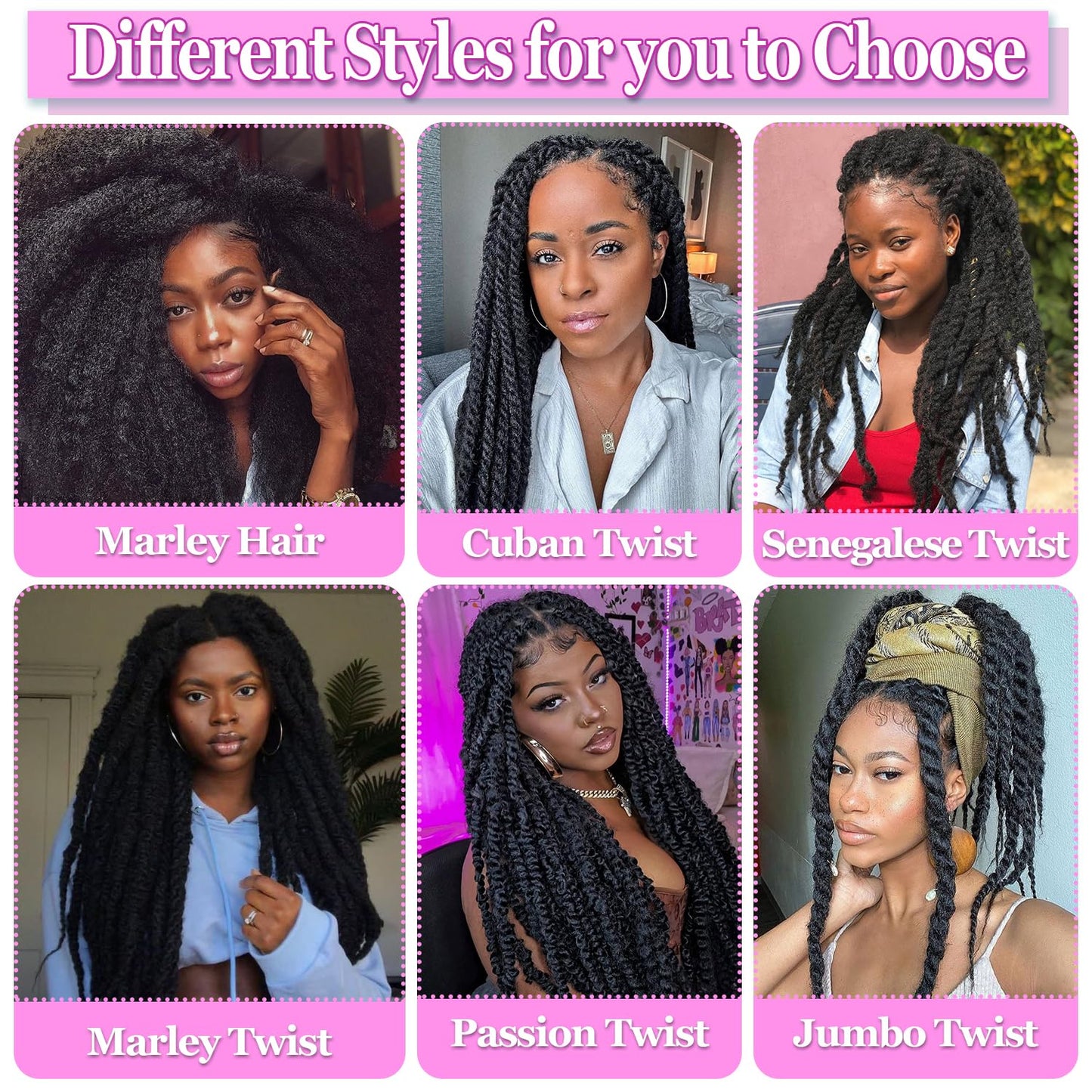 Marley Twist Braiding Hair-18 Inch 180Roots/unfold Soft Soft Marley Twist Hair For Twists 6 Packs Lightweight Cuabn Twist Hair For Black Women (18 Inch 6 Packs, 1B#)