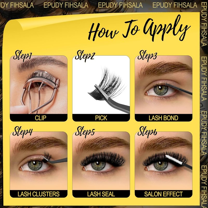 Fluffy Lash Clusters - 200D D Curl Mink Volume Extensions | 10-18mm Soft & Comfortable 3D Layered Kit