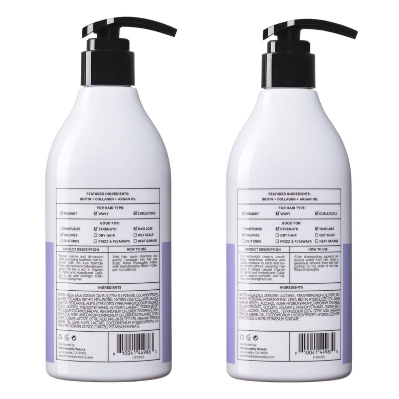 Herbalosophy Purple Shampoo & Conditioner Set for Blonde Gray Hair, Eliminates Brassy and Yellow Tones, Infused with Cocos Nucifera Oil, Free of Sulfate, Parabens and Gluten, 2 x 16.9 Fl Oz
