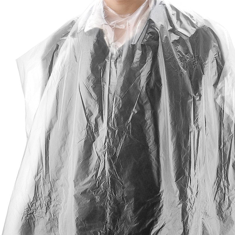 GINLANK 300 PCS 35x47 Inch Disposable Barbershop Capes,Disposable Hair Salon Cutting Cape,Clear Plastic Hair Dye Cape for Barbershop Hair Dye Washing