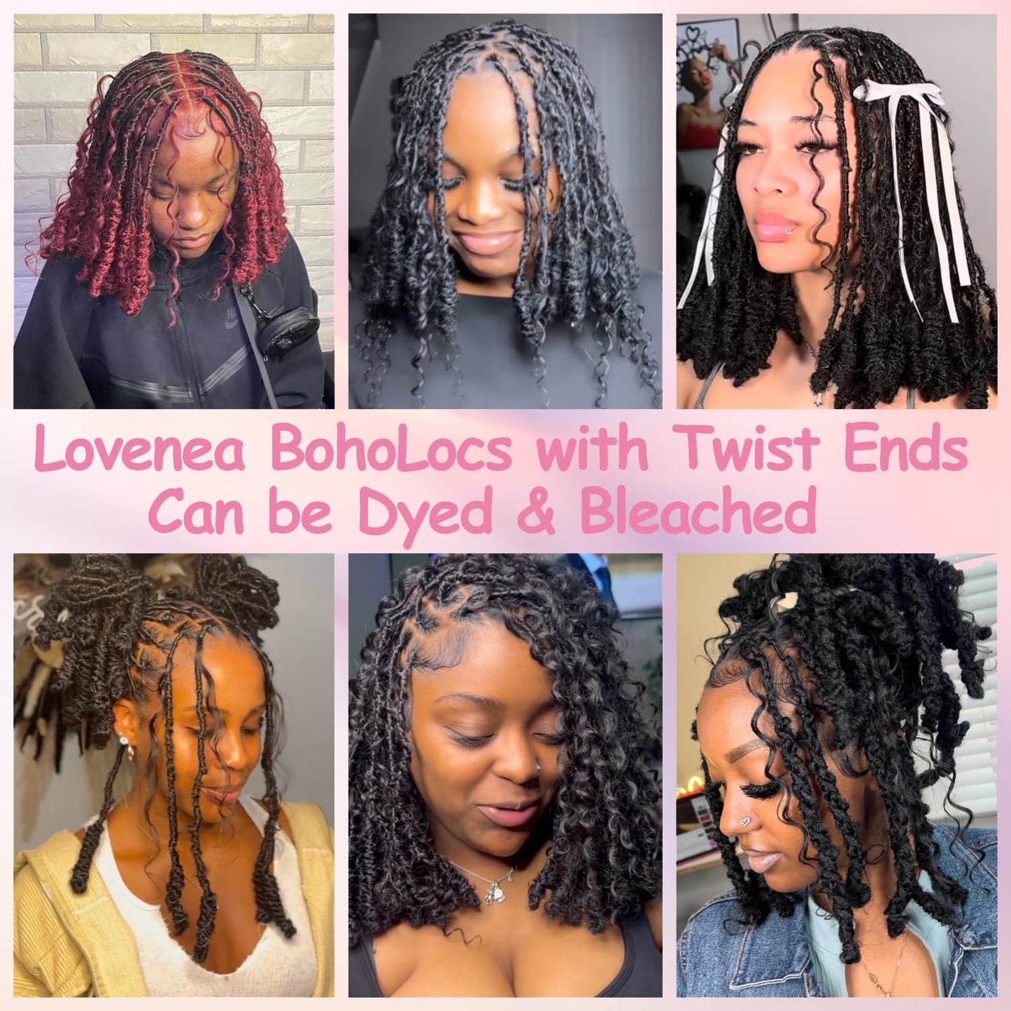 Lovenea 0.6 cm Human Hair Dreadlocks with Twist Ends 12 inch 10 Strands Boholocs Human Hair Handmade Dreadlock Extensions Natural Black Color Can Be Dyed Bleached Curled (1B#, 12 Inch-10 Strands)