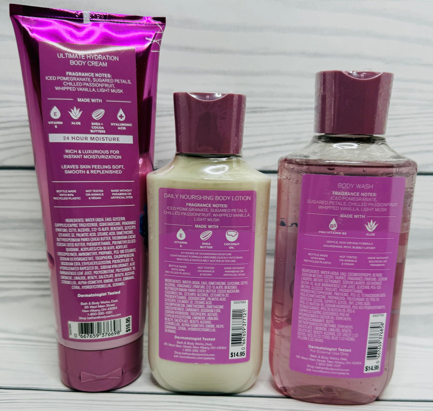 Bath & Body Works Body Be Enchanted Gel Wash, Body Lotion and Ultimate Hydration Body Cream 3 Piece Set