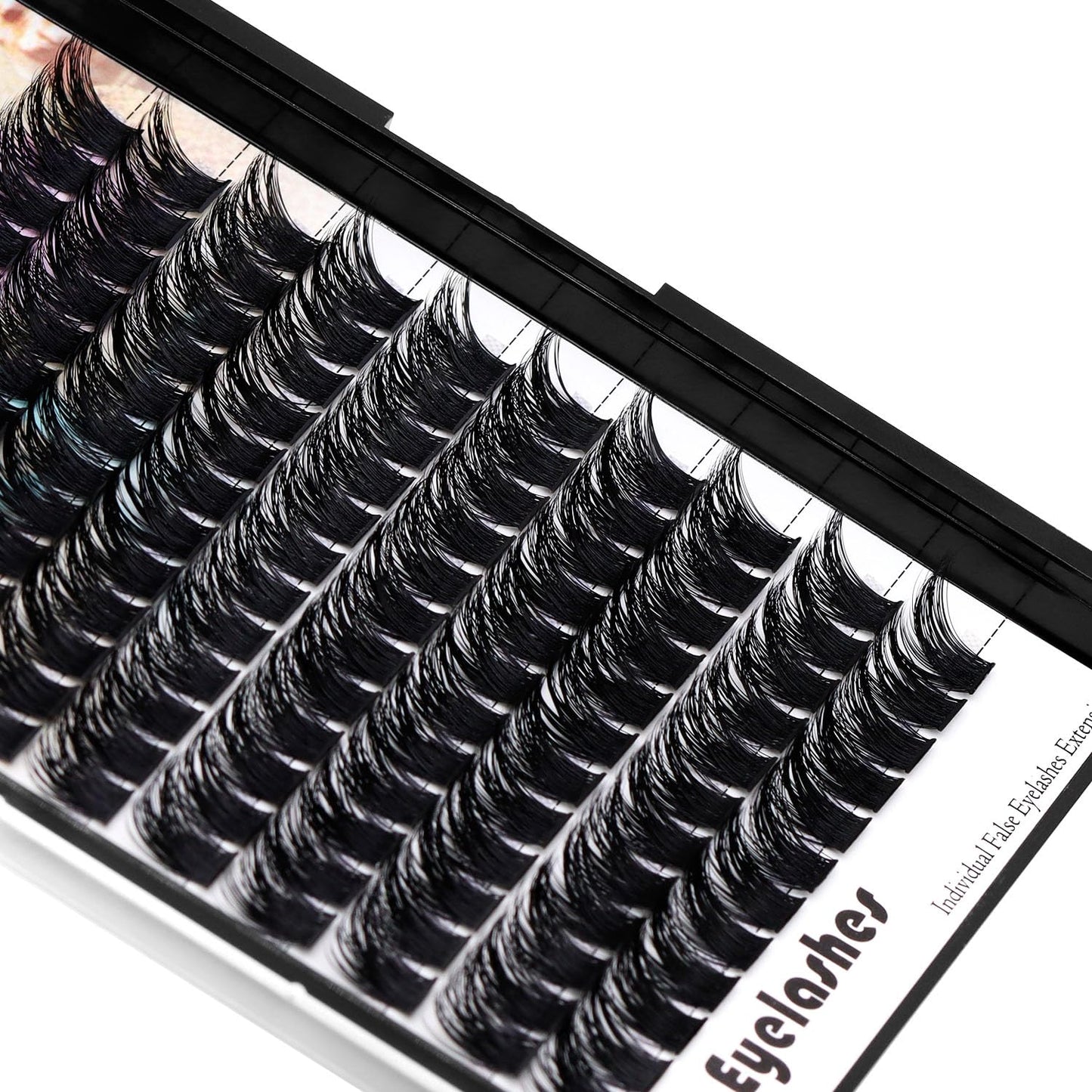Dedila 120 Clusters Individual False Eyelashes Wide Stem D Curl Handmade Dramatic Black Soft and Light 5D Volume Eye Lashes Extensions Thick Base Women Girls Beauty Tools (12mm)
