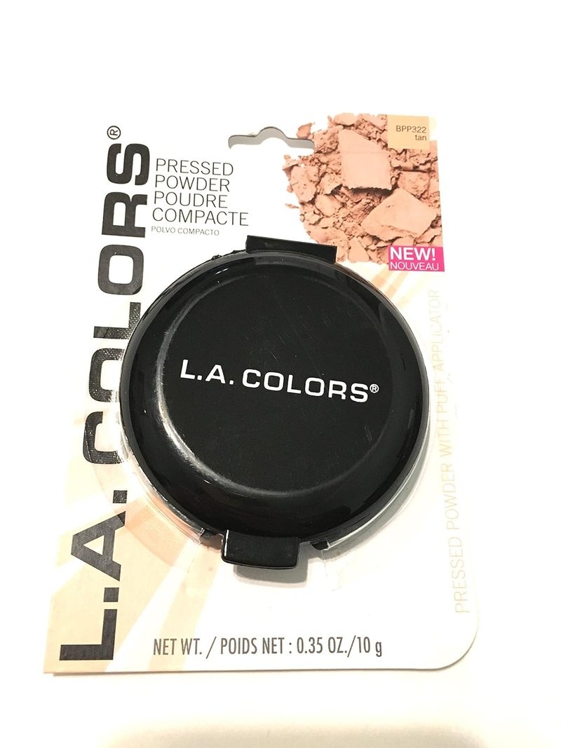LA Colors Pressed Powder - Tan Finish, Lightweight Formula | 0.25 Oz Applicator Included