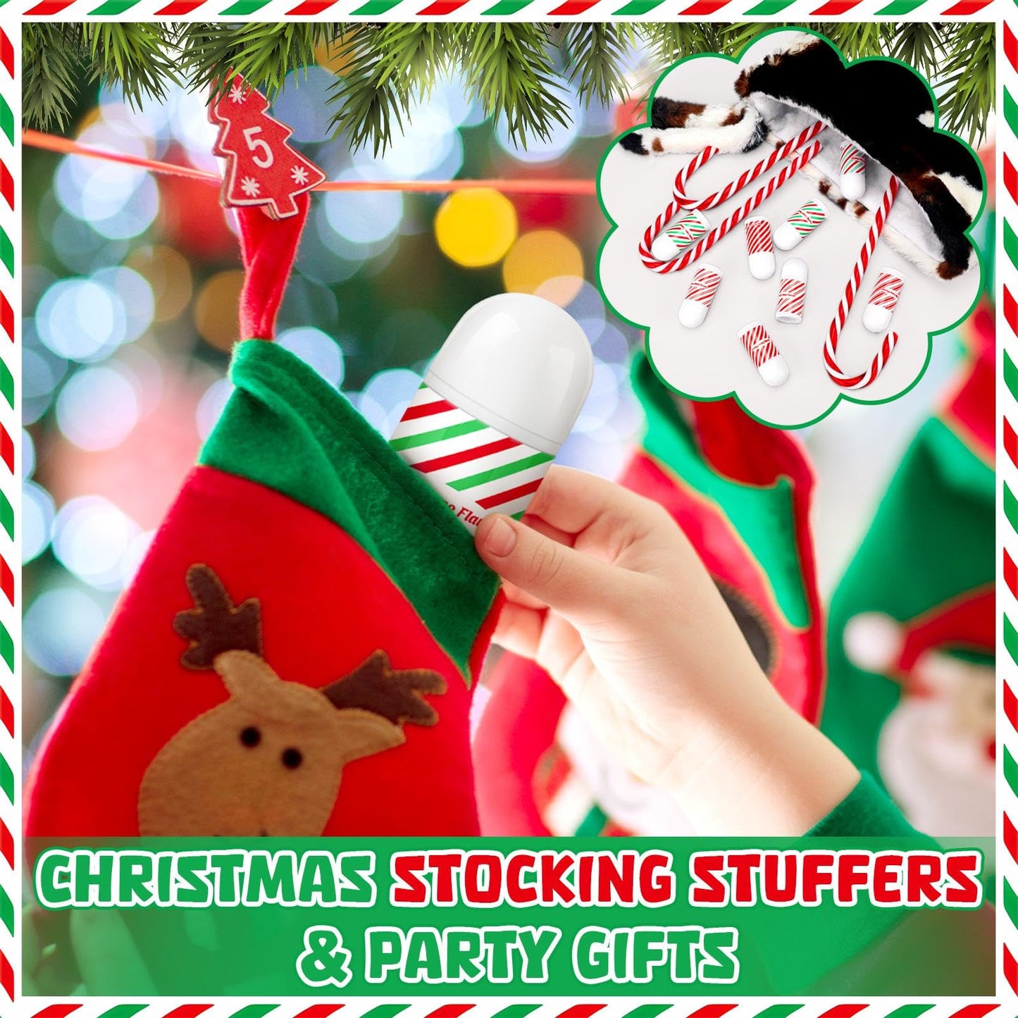 50 Pcs Christmas Lip Balm Bulk Mini Candy Cane Peppermint Flavor Lip Balms Bulk Christmas Stocking Stuffers Xmas Party Gifts Small Thank You Employee Appreciation Gifts for Women Men (Xmas Character)