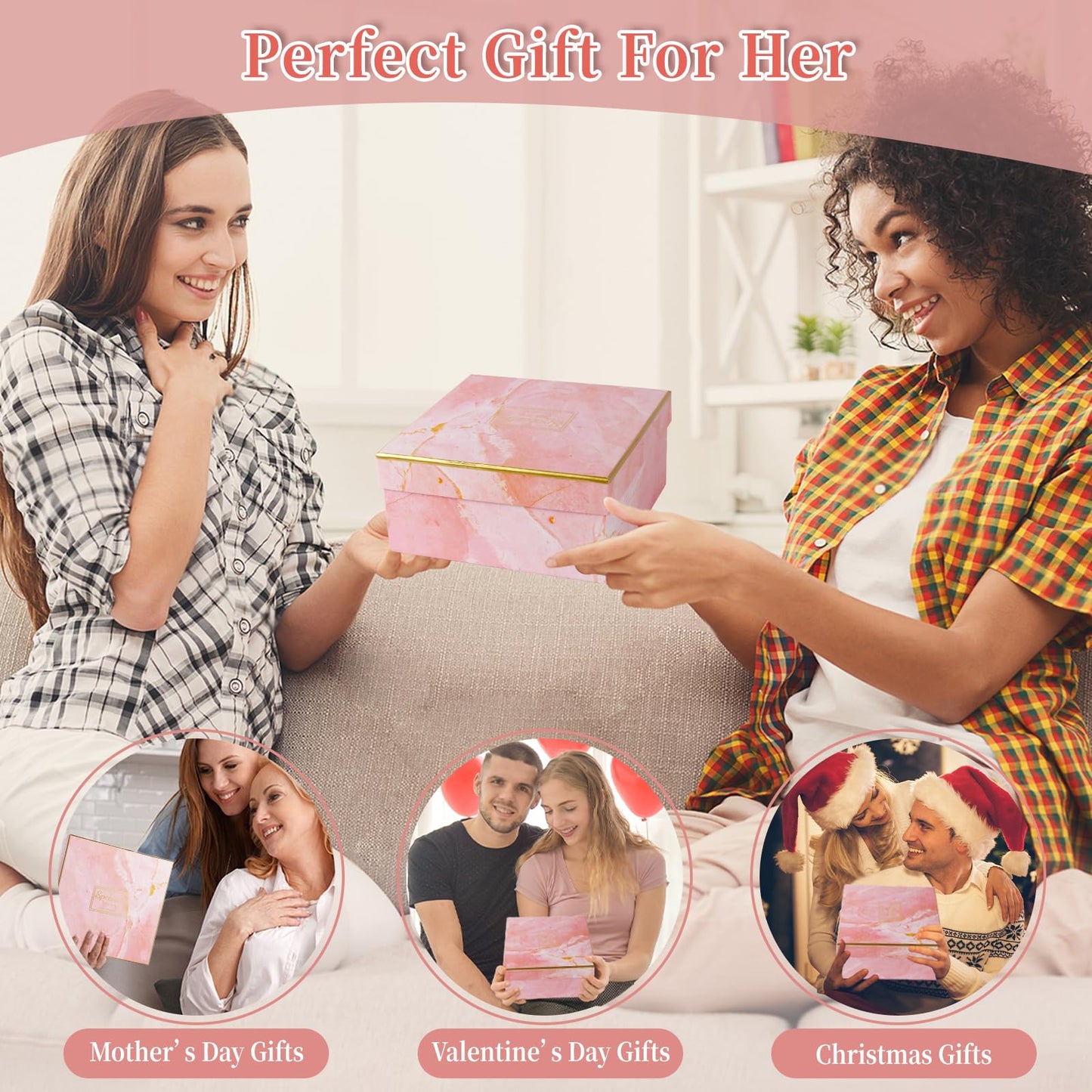 Happy Bath Set Relaxing Spa Gift Baskets Ideas, Unique Gifts for Women Who Have Everything