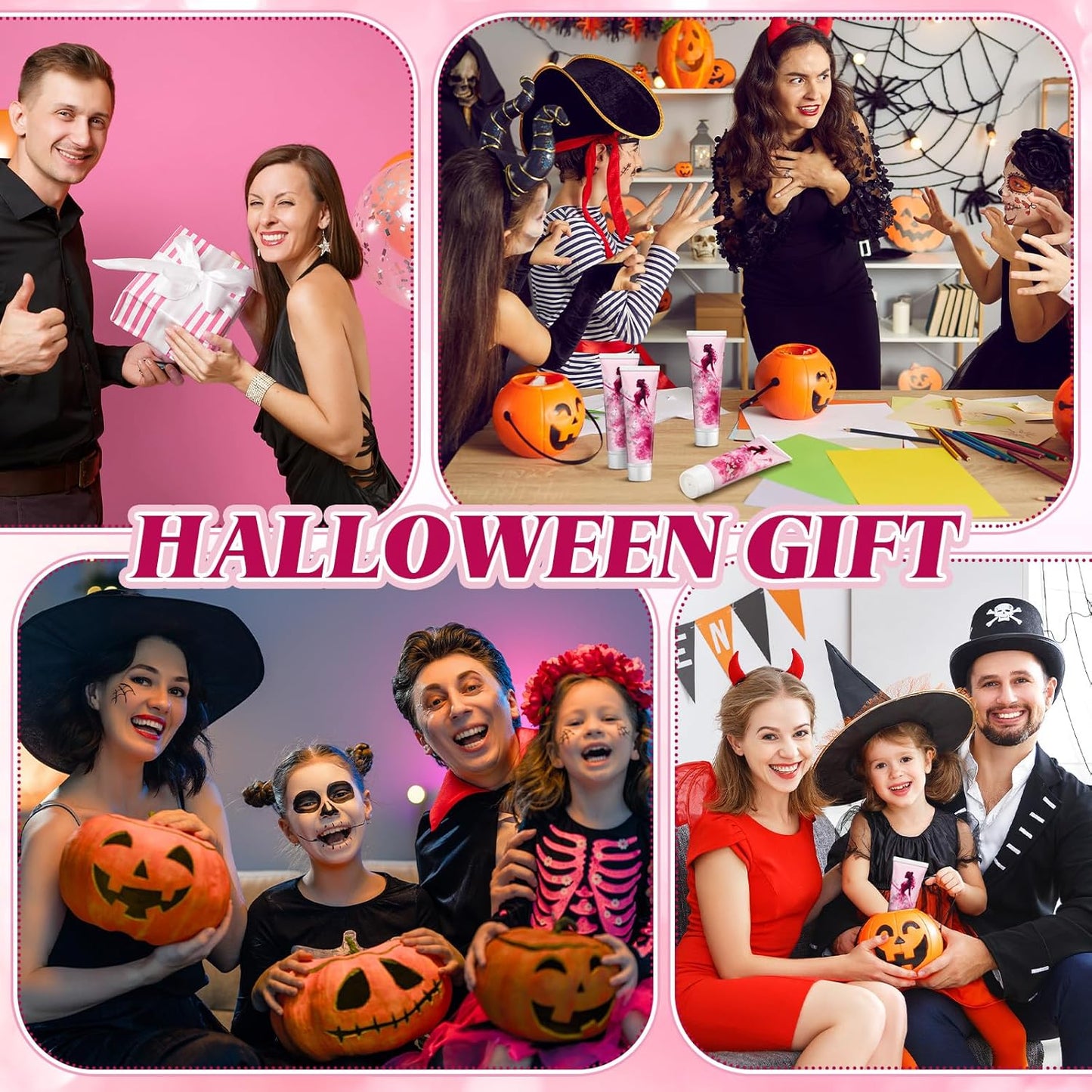 12 Pcs Witch Hand Creams - Pink & Green Halloween Lotions for Party Favors & Decorations