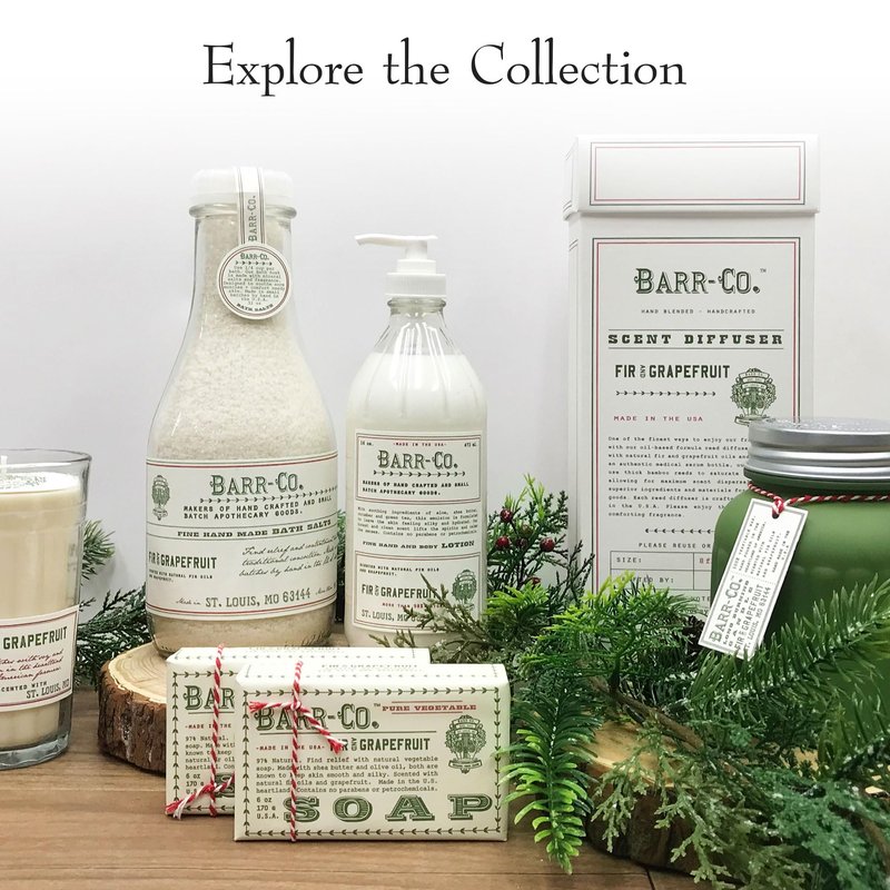 BARR-CO. Natural Hand Soap, Vegan Liquid Soap for Bathroom & Kitchen, Moisturizing Fir & Grapefruit 16 fl oz