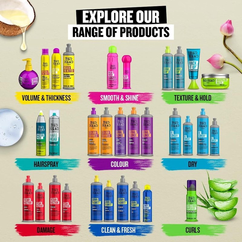 Bed Head by TIGI Purple Toning Shampoo - Neutralizes Brass Tones for Cool Blondes | Sulfate-Free, 13.53 fl oz