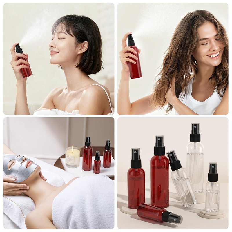 100Pack Small Spray Bottles 1oz, 30ml Travel Spray Bottle with Black Fine Mist Sprayer, Mini Empty Refillable Containers Portable Cosmetic Bottles for Plants, Cleaning, Misting & Skin Care-Red