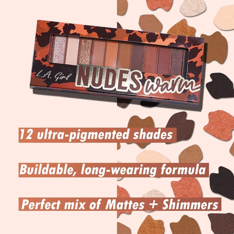 L.A. Girl Nudes Eyeshadow Palette, Warm GES317