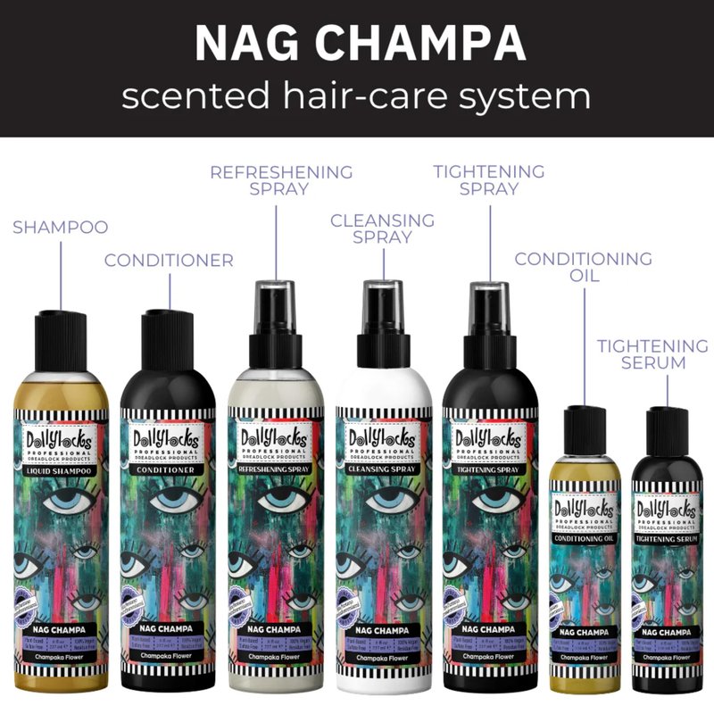 Dollylocks Clarifying Liquid Shampoo | Nag Champa | Paraben-free, Plant-Based, Vegan, Residue-Free Loc, Braid, Dreadlock Care | All hair types | 8oz