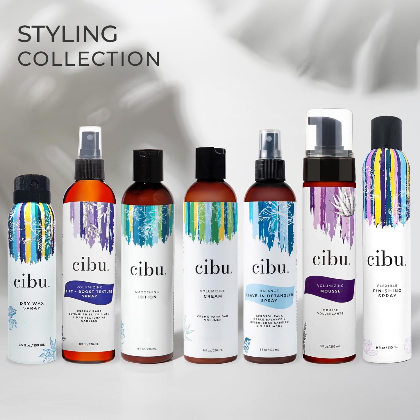 Cibu Flexible Finishing Spray - Humidity-Resistant for Shine and Protection - Long-Lasting Firm Finishing Hold Hair Spray for Heat Styling & Humidity Control w/ Argan and Coconut Oils - 8oz