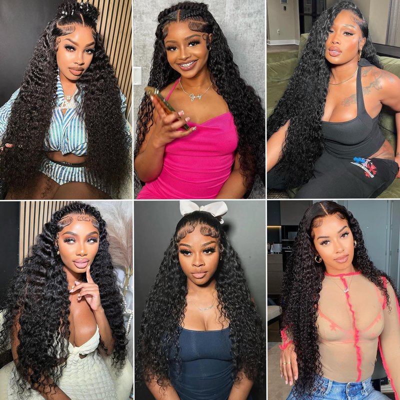 Deep Wave Human Hair Bundles 14 Inch Deep Wave Bundles 100% Unprocessed Brazilian Virgin Hair 1 Bundles Curly Bundles Hair Extensions Real Human Hair Wavy Quick Weave Bundles Natural Black