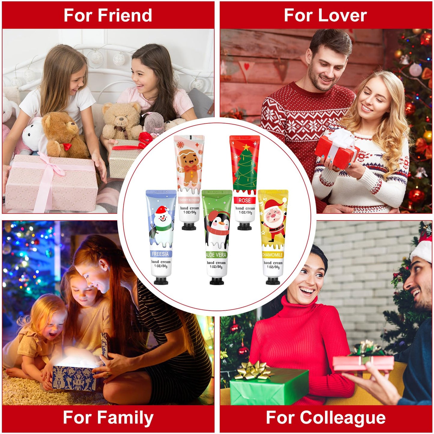 Swiffen 80 Pcs Christmas Hand Lotion Gift Set Bulk Christmas Gifts for Coworkers Employee Natural Plant Fragrance Shea Moisturizing Hand Creams Women Men Stocking Stuffers Xmas Party Supplies