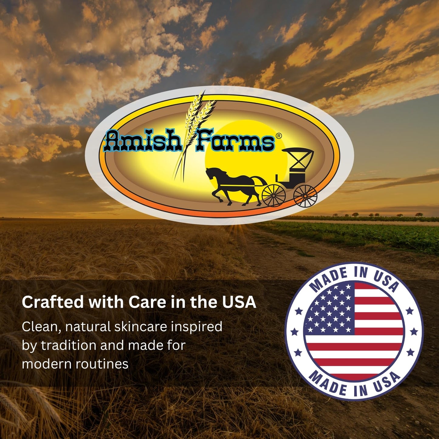 Amish Farms Grass Fed Beef Tallow Face Moisturizer with Kaolin Clay, Vitamin E & Olive Oil - 100% Organic Tallow Cream for Dry Sensitive Skin, Orange Vanilla Scent Lotion Skincare for Men & Women