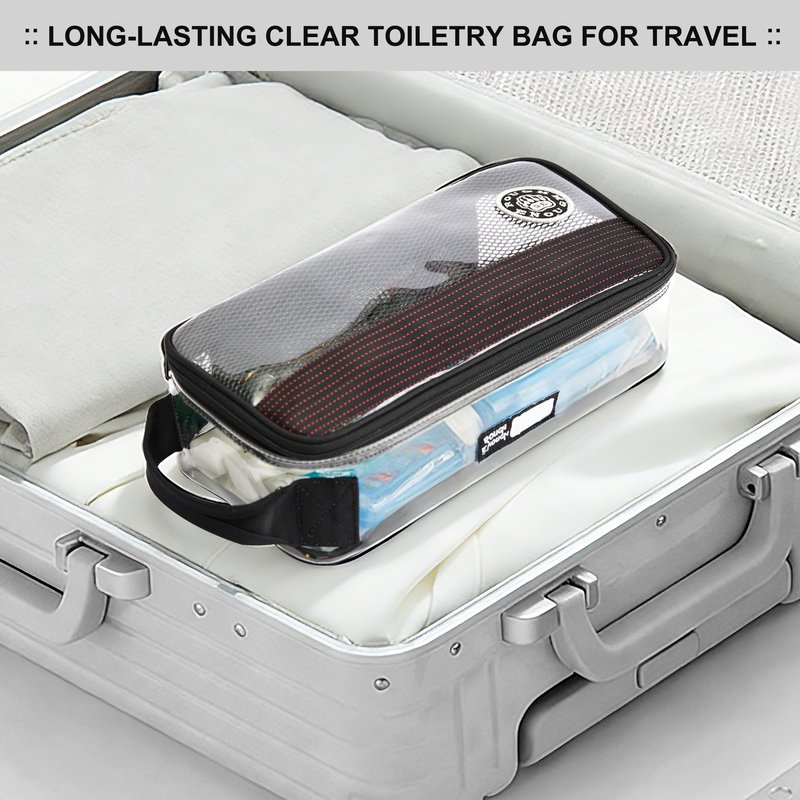 Rough Enough Clear Toiletry Bag for Traveling Men Shaving Kit Medicine Case Pouch Organizer Large for Toiletries Accessories
