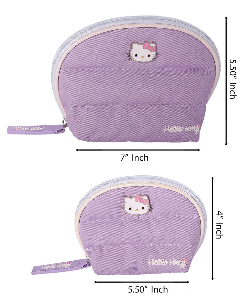 SALLY ROSE Sanrio Hello Kitty Makeup Bag Set Official License, Quilted Dome Cosmetic Travel Bags, Cute Make Up Bags