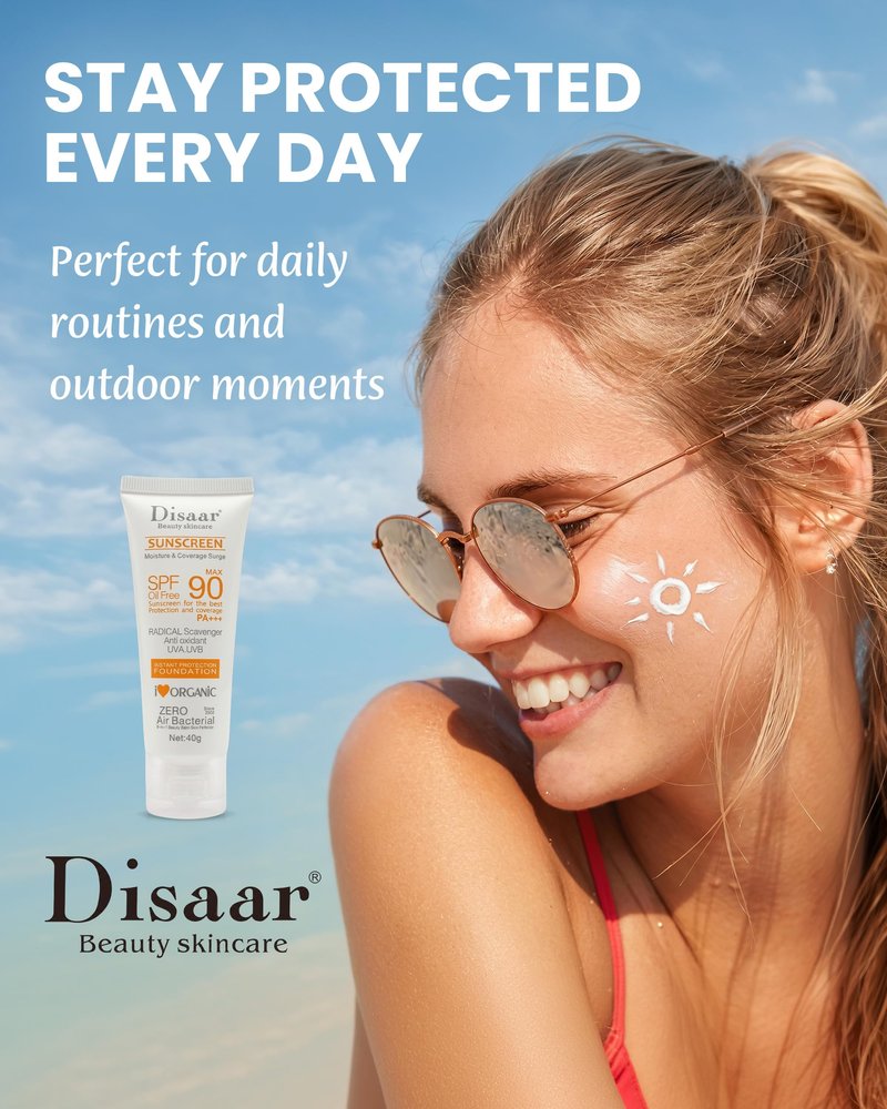 Disaar Beauty Sunblock Cream – Oil-Free SPF Protection for Face & Body, Lightweight Daily Sunscreen with Non-Greasy Finish