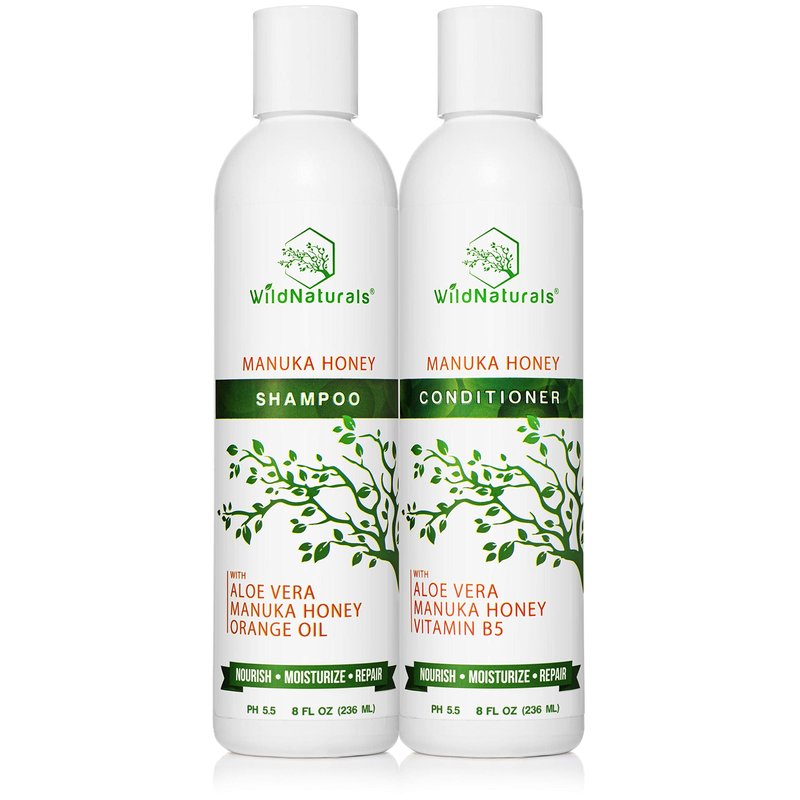 Natural Hydrating Conditioner for Dry & Itchy Scalp - Sulfate Free Dandruff Moisturizing Conditioner with Aloe Vera & Manuka Honey - for Oily Hair & Curly hair - Help Hair Growth with Coconut Oil