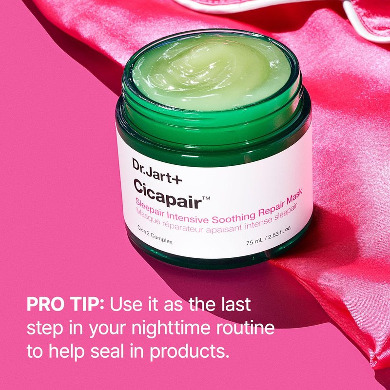Dr.Jart+ Cicapair Sleepair Intensive Repair Night Korean Face Mask with Centella Asiatica | Overnight Face Mask For Glass Skin and Skin Barrier Repair | Korean Skin Care, 2.53 Fl Oz