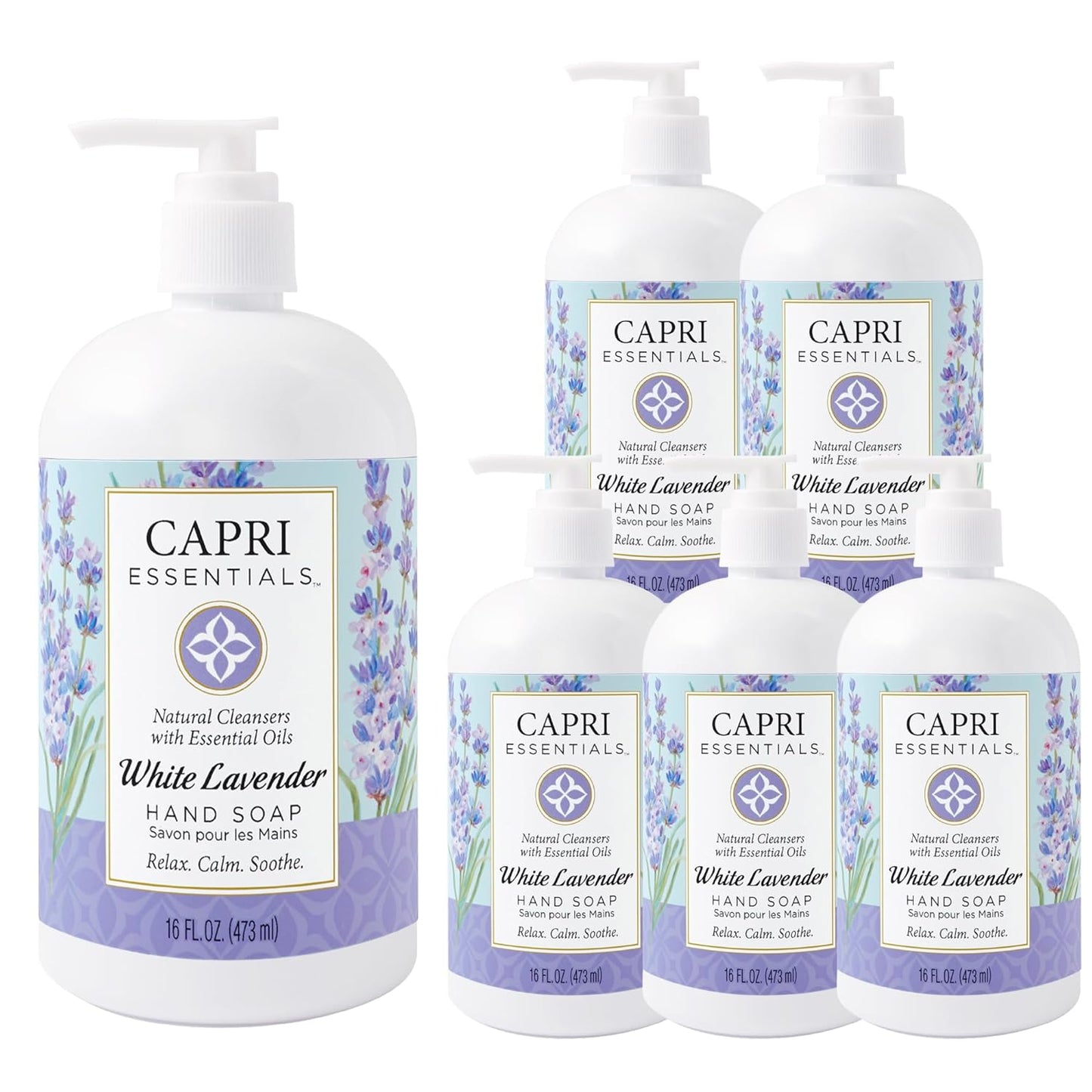 Natural Lavender Hand Soap - Plant-Based Aromatic Liquid Cleanser (16 FL Oz, 3 Pack)