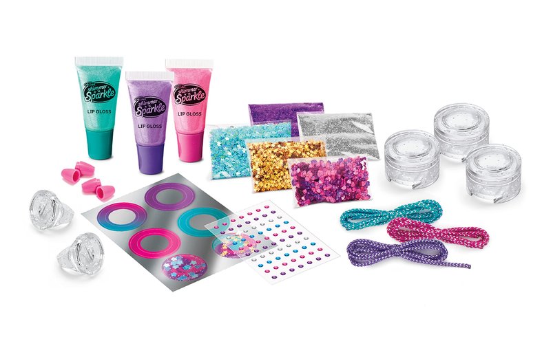 Cra-Z-Art Shimmer 'n Sparkle Glitter & Gem Lip Gloss Lockets DIY Activity Set, DIY Lip Gloss Maker, Birthday for Ages 8 and Up