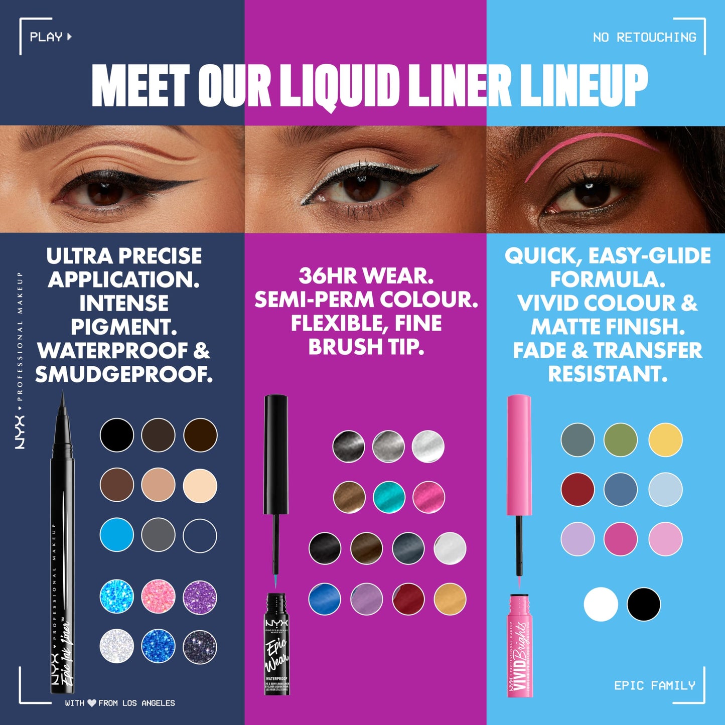 NYX PROFESSIONAL MAKEUP Epic Ink Glitz Liner, Waterproof Metallic Liquid Eyeliner with Vegan Formula - Shimmer Stitch (Shimmer Mauve Purple)