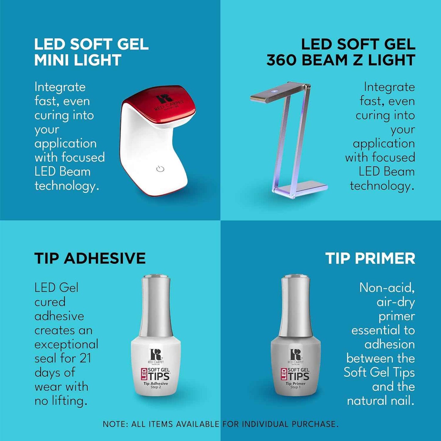 Red Carpet Manicure Soft Gel Tip Kit - FREE 110 Carat Medium Square Nail Tips