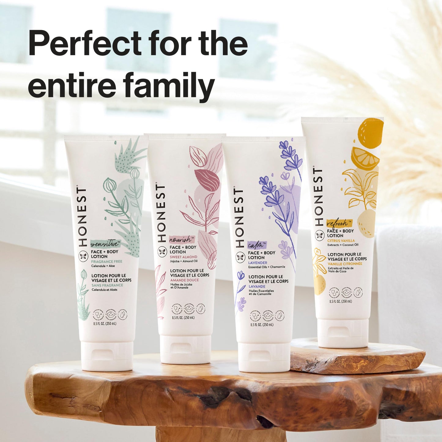 The Honest Company Hydrating Face and Body Lotion,Fast Absorbing,Naturally Derived Hypoallergenic,Citrus Vanilla Refresh,8.5 fl oz,(Pack of 2)