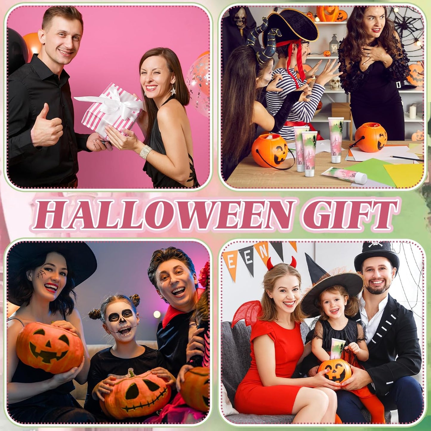12 Pcs Witch Hand Creams - Pink & Green Halloween Lotions for Party Favors & Decorations