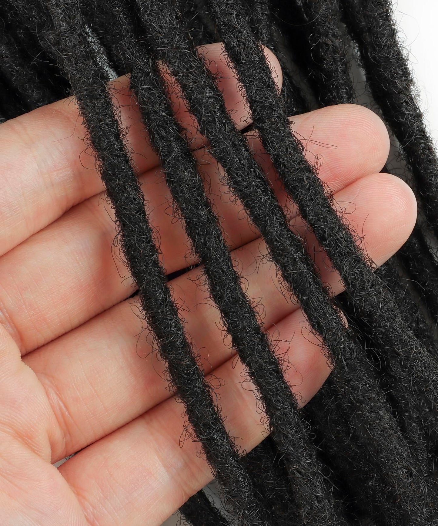 Cypsin 6inch 30 Strands 100% Human Hair Dreadlock Extensions 0.4cm Width Full Handmade Loc Extensions Human Hair for Men Women Kids Permanent Dread Extensions Can Be Dyed Bleached Curled Natural Black