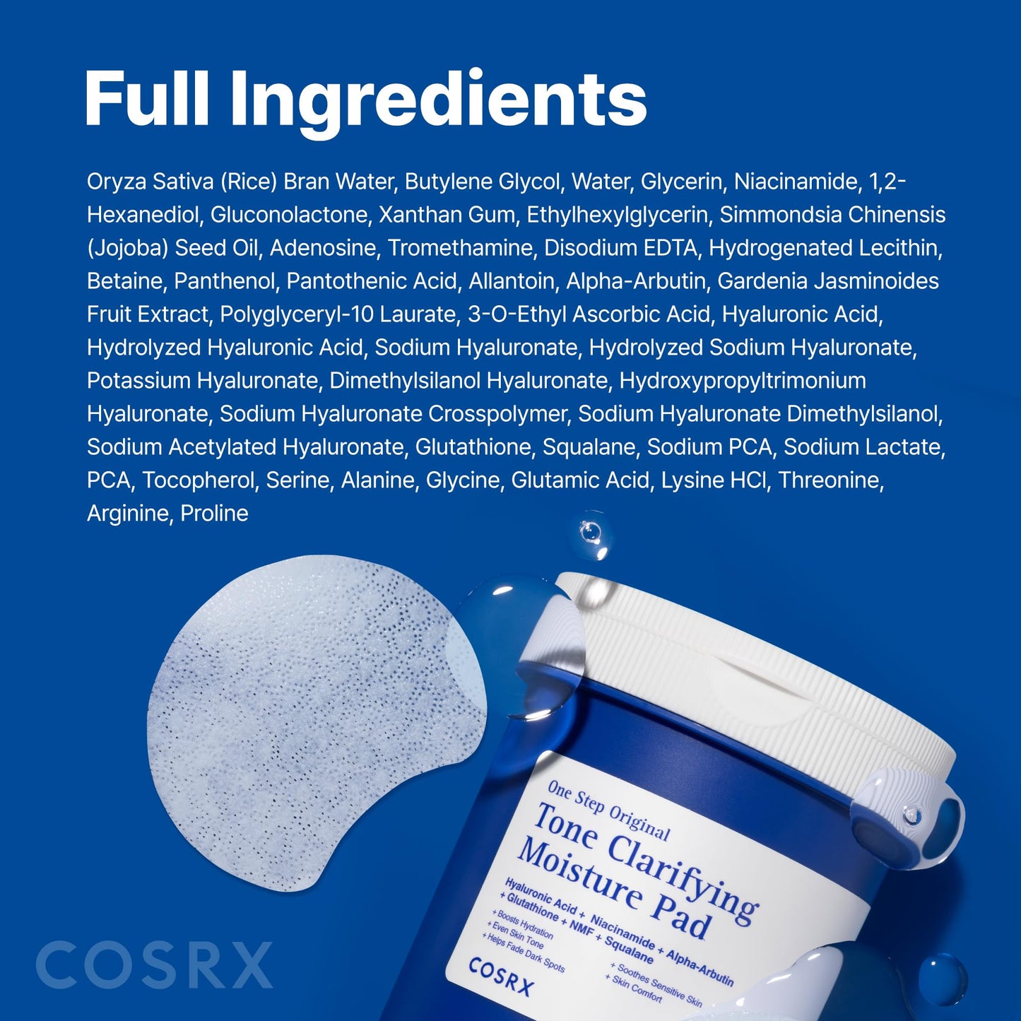 COSRX OneStep Tone Clarifying Toner Pads, Even Skin & Hydration (100 Pads)