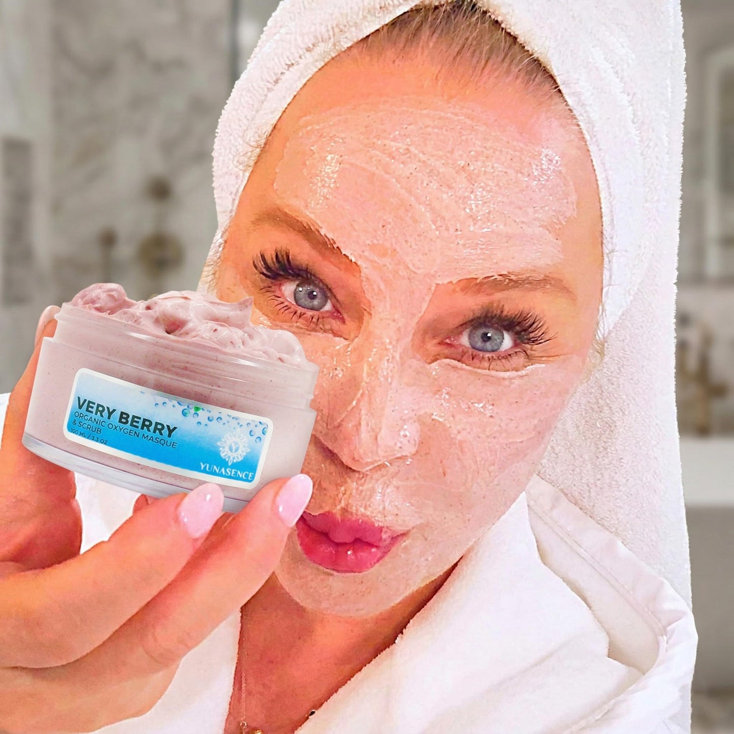 Sweetsation Therapy/Yunasence, Very Berry Oxygen Exfoliating Mask & Scrub w/Vitamin C, Enzymes & Superberries. Rejuvenating, Hydrating, Purifying, Pore cleansing.
