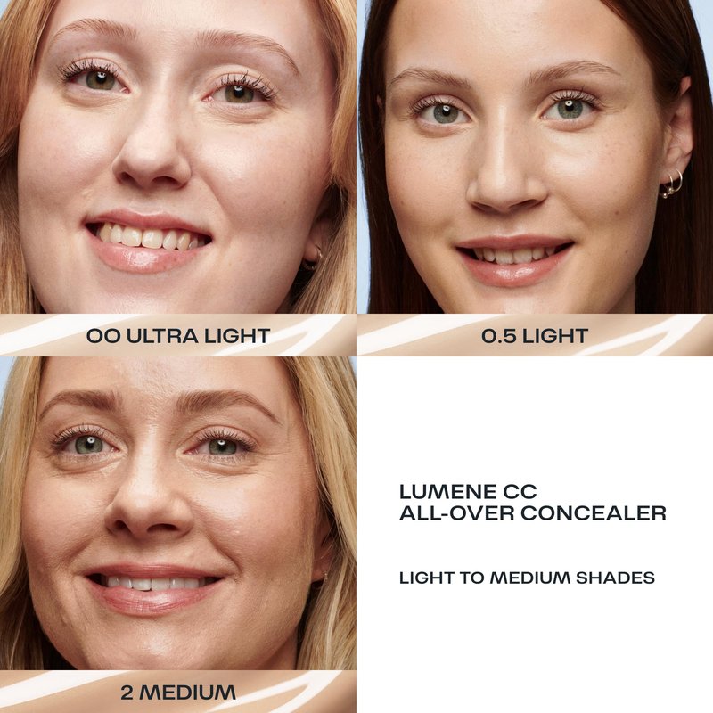 Lumene Under Eye Concealer - CC All-Over Hydrating Concealer with Medium Coverage - Multi-Tasking Under Eye Makeup Infused with Hyaluronic Acid with a Skin-Like Finish - 0.5 Light (0.3 fl oz)