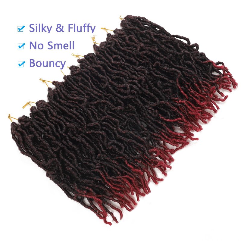 Bylatt 8 Packs Short Faux Locs Crochet Hair 120 Strands 12Inch Soft Locs wavy Dreadlocks Crochet Braids Natural Black Pre-Looped Crochet Hair for Women (TBUG, 12 Inch (Pack of 8))